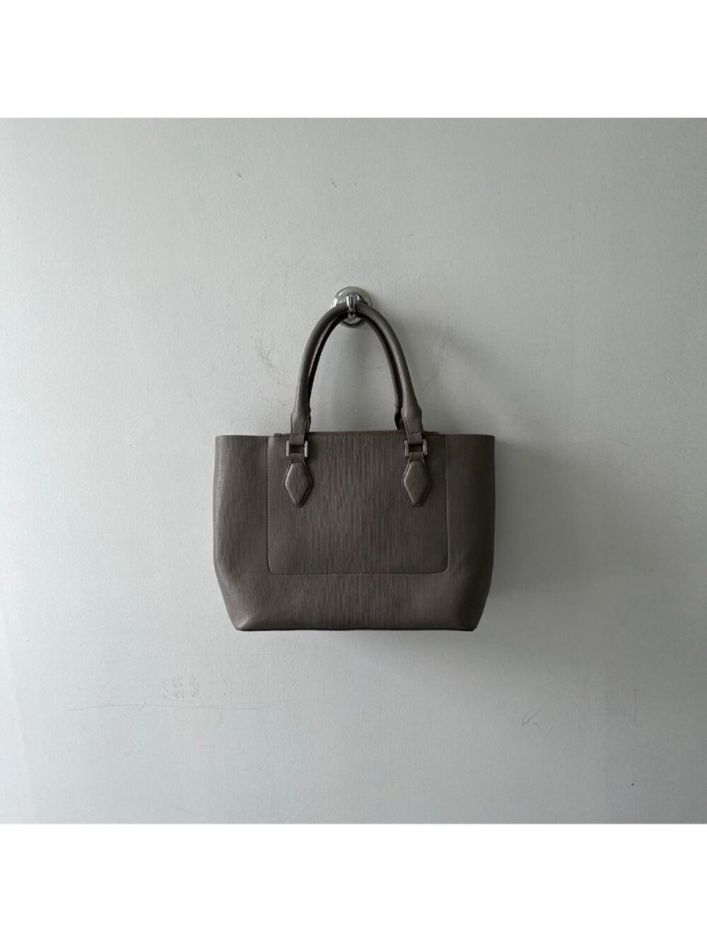 Grey / Brown Zara Faux Leather Hand Bag / Purse
